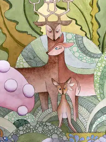 Illustration d’un conte pour enfant à l’aquarelle